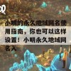 小明的永久地域网名使用指南，你也可以这样设置！小明永久地域网名入