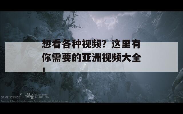 想看各种视频？这里有你需要的亚洲视频大全！