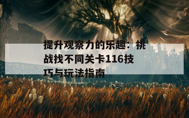 提升观察力的乐趣：挑战找不同关卡116技巧与玩法指南