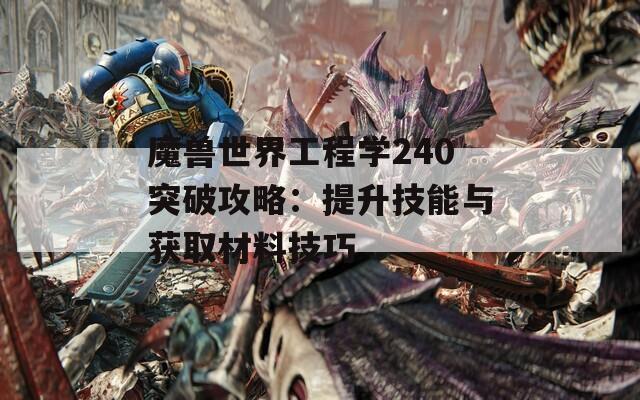 魔兽世界工程学240突破攻略：提升技能与获取材料技巧