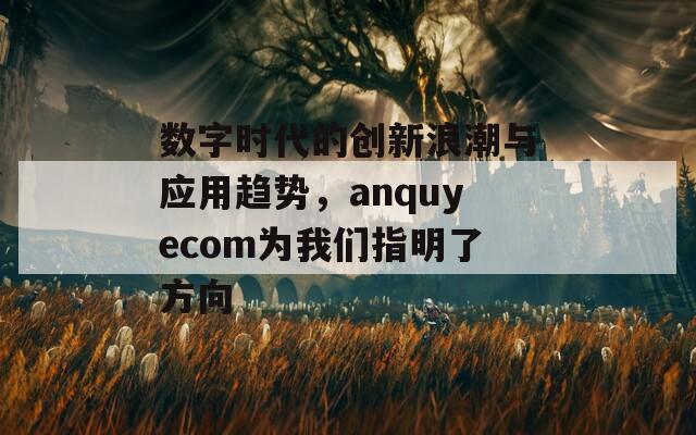 数字时代的创新浪潮与应用趋势，anquyecom为我们指明了方向