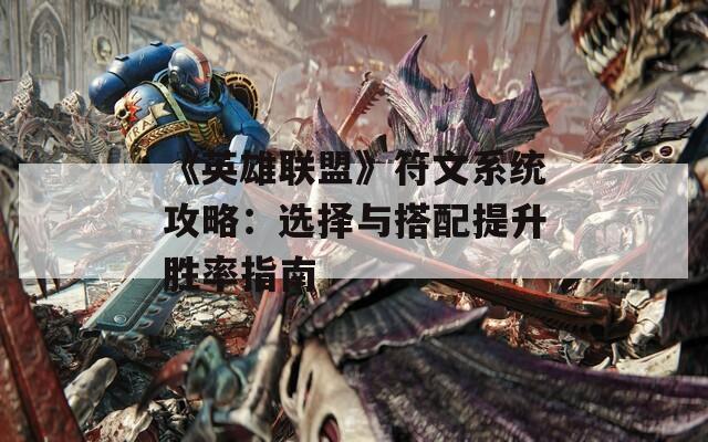 《英雄联盟》符文系统攻略：选择与搭配提升胜率指南