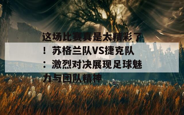 这场比赛真是太精彩了！苏格兰队VS捷克队：激烈对决展现足球魅力与团队精神