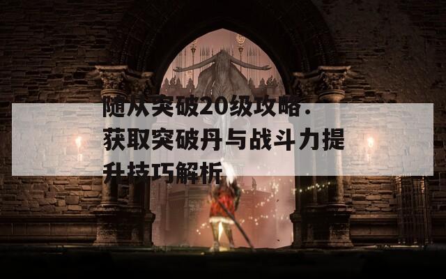 随从突破20级攻略：获取突破丹与战斗力提升技巧解析