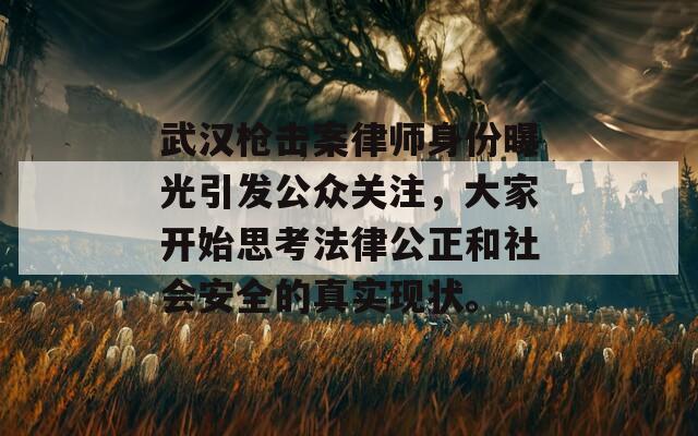 武汉枪击案律师身份曝光引发公众关注，大家开始思考法律公正和社会安全的真实现状。