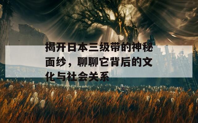 揭开日本三级带的神秘面纱，聊聊它背后的文化与社会关系