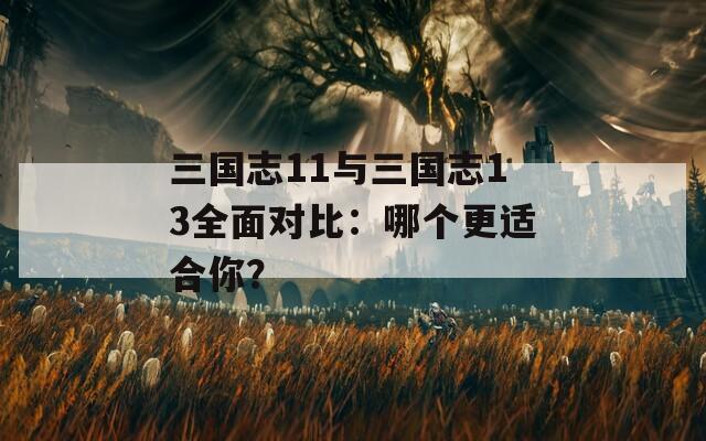 三国志11与三国志13全面对比：哪个更适合你？