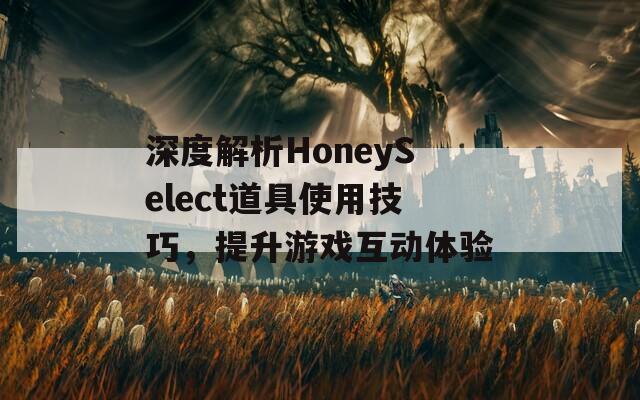 深度解析HoneySelect道具使用技巧，提升游戏互动体验