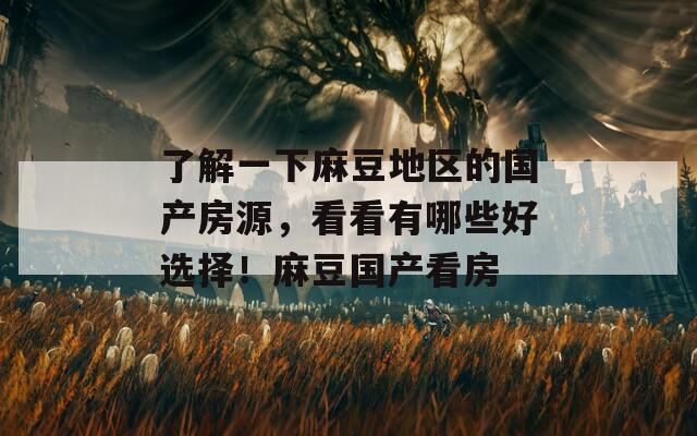 了解一下麻豆地区的国产房源，看看有哪些好选择！麻豆国产看房