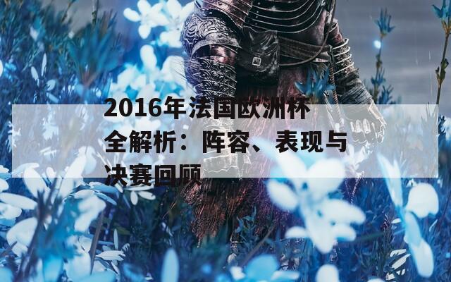 2016年法国欧洲杯全解析：阵容、表现与决赛回顾