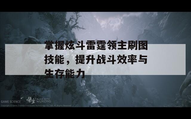 掌握炫斗雷霆领主刷图技能，提升战斗效率与生存能力